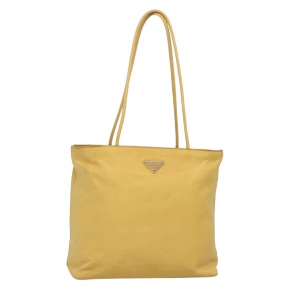 PRADA Tote Bag Nylon Yellow Silver Auth BA4830 - Picture 1 of 16